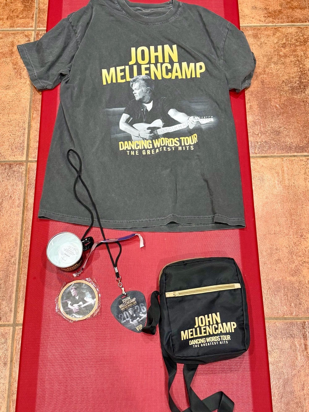 John Mellencamp VIP Lanyard XL Shirt Cup Bag Coasters 2026 Dancing Words Tour